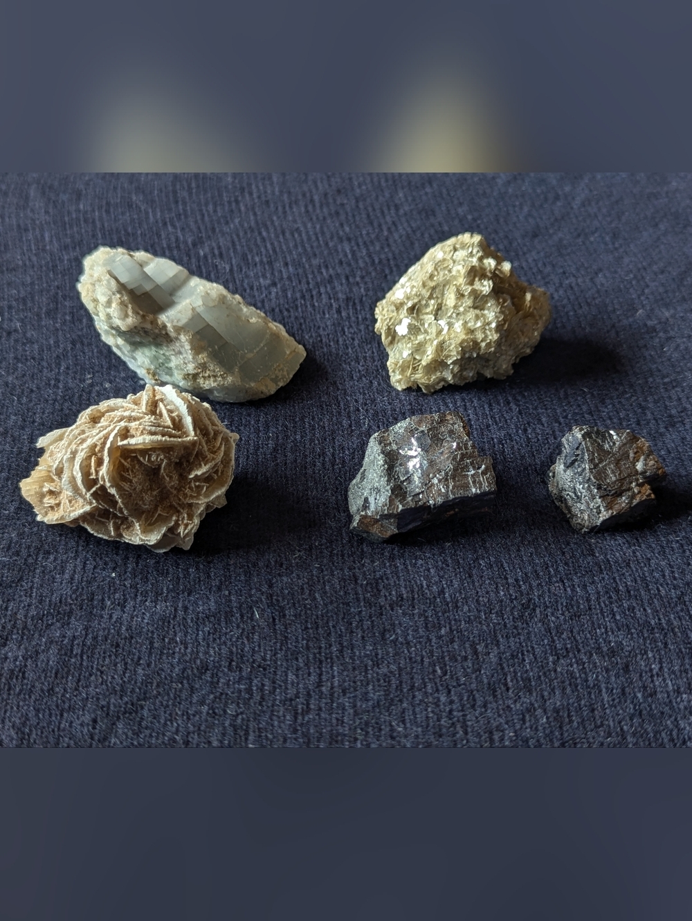 Crystals Mineral Specimen Lot Desert Rose Galena Aquamarine Muscovite Mica